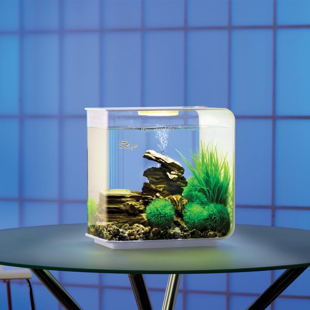 biOrb Flow 30 Acrylic 8-Gallon Aquarium with White LED Lights Modern Tank for Tabletop Display, White
