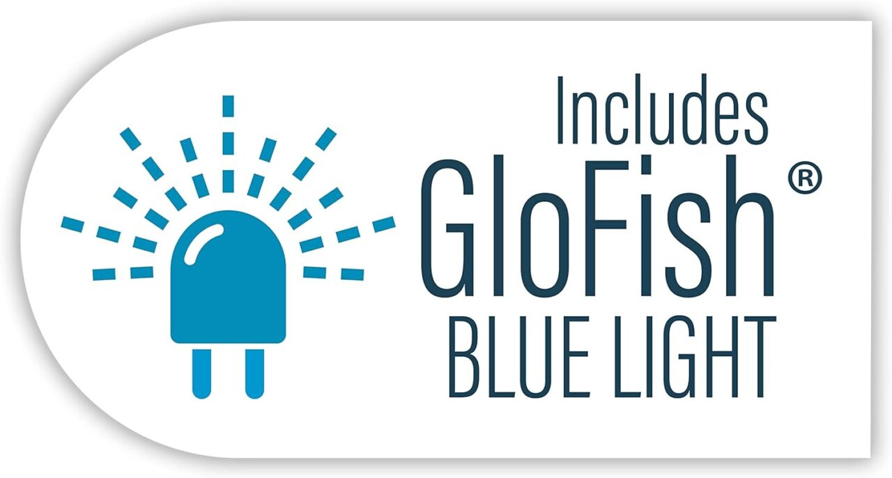 GloFish Aquarium Fish Tank Kits, Includes Fish Tank Decorations and LED Lighting, Tetra Filter and Water Conditioner 5-gallon crescent kit