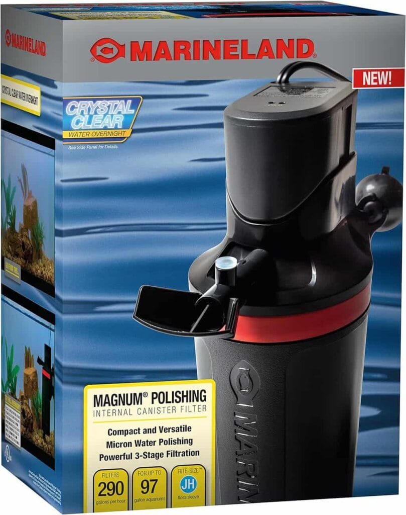 MarineLand Magnum Polishing Internal Canister Filter, For aquariums Up To 97 Gallons, 10.5 IN (ML90770)