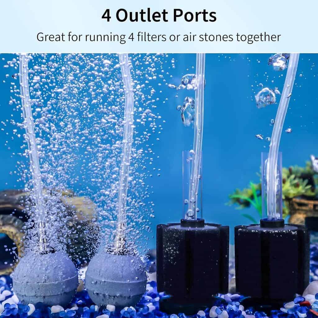 Pawfly Aquarium Air Pump Adjustable Quiet Oxygen Aerator Pump for Fish Tank Pond