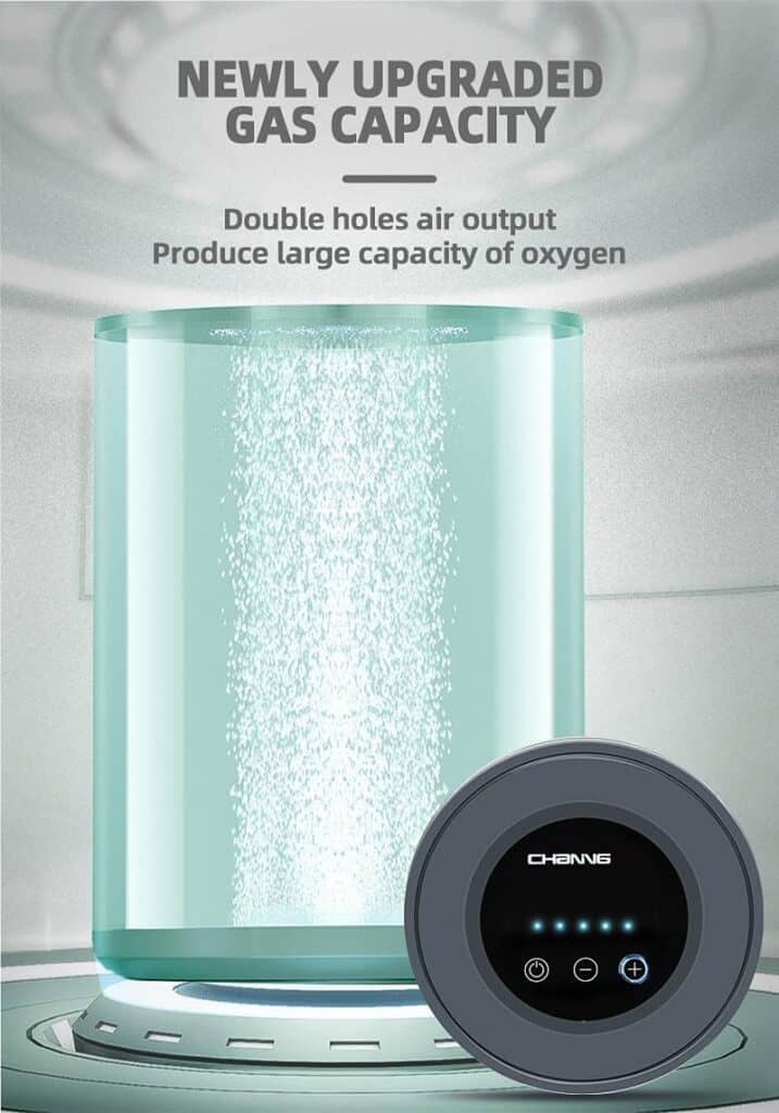 Persuper Aquarium Air Pump Dual Outlets, Ultra Quiet Fish Tank Air Pump 20-600 Gallons, 5W 110V Silent Water Oxygen Aerator Pump, up to 10L/min 0.022MPa Adjustable High Output Air Stone Bubbler