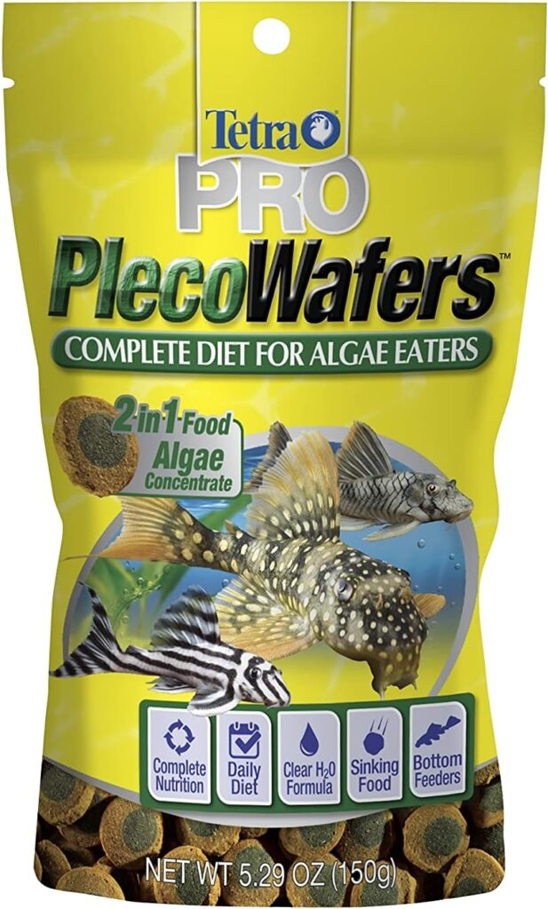 Tetra PRO PlecoWafers 5.29 Ounces, Nutritionally Balanced Vegetarian Fish Food for Bottom Feeders, Concentrated Algae Center