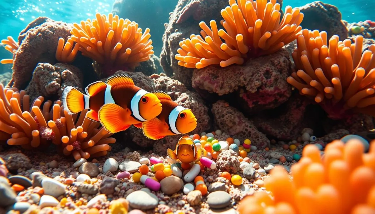clownfish feeding clownfish feeding